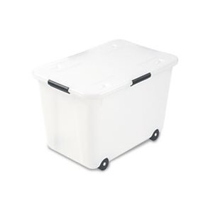 STORAGE BOX, Rolling, Letter / Legal, 15-Gallon Size, Clear