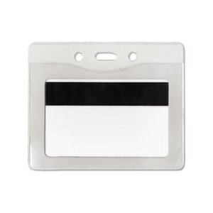 BADGE HOLDER, Security, ID, Horizontal, 3.375"w x 4.25"h, Clear, 50 / Box