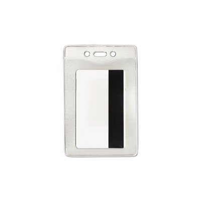 Badge Holder, ID, SECURITY, Vertical, 3.375"w x 4.25"h, Clear, 50 / Box