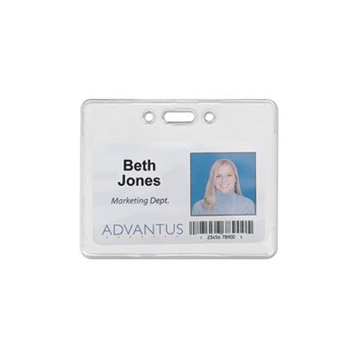 Badge Holder, PROXIMITY, ID, Horizontal, 3.375"w x 2.375"h, Clear, 50 / Pk