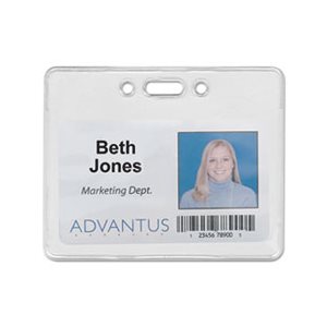 Badge Holder, PROXIMITY, ID, Horizontal, 3.375"w x 2.375"h, Clear, 50 / Pk