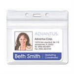 Badge Holder, ID, Resealable, Horizontal, 4" x 2.75", Clear, 50 / Pk