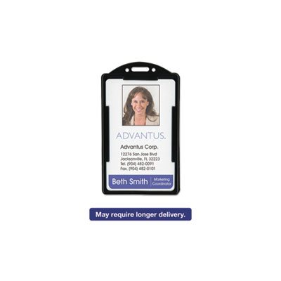 ID Card Holders, Vertical,  2.125" x 3.375", Black, 25 / Pk