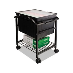 FILE CART, Heavy-Duty, File Shuttle, 17.125"w x 14.25"d x 20"h, Black