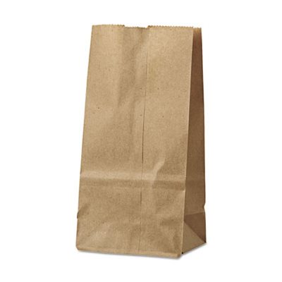 BAG, #2 PAPER GROCERY, 30LB, KRAFT, STANDARD, 4.3125" x 2.4375" x 7.875", 500 BGS