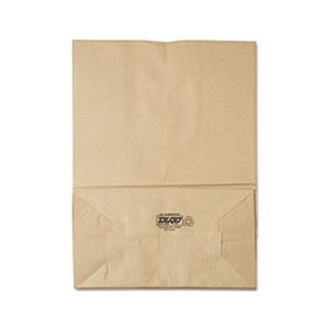 BAG, 1 / 6 BBL, Paper Grocery, 75lb, Kraft, Standard, 12" x 7" x 17", 400 bags