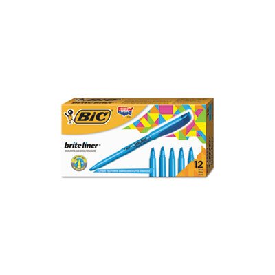 HIGHLIGHTER, Brite Liner, Chisel Tip, Fluorescent Blue, Dozen