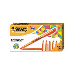 HIGHLIGHTER, Brite Liner, Chisel Tip, Fluorescent Orange, Dozen