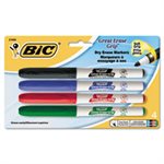 MARKER, DRY ERASE, Great Erase, Grip, Fine Point, Assorted, 4 / Set