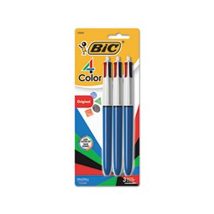 PEN, Retractable, Ballpoint, 4-Color,  Assorted Ink, 1mm, Medium, 3 / Pack