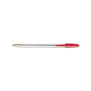 PEN, BALLPOINT, STICK, Cristal, Smooth, Red Ink, 1mm, Medium, Dozen