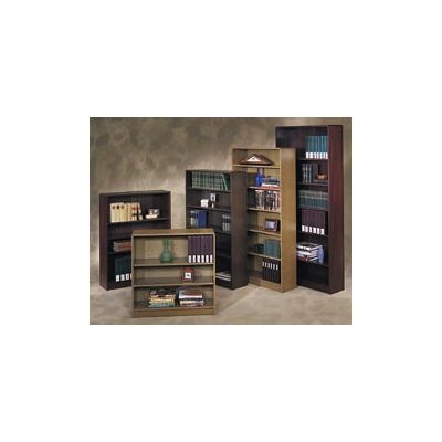 BOOKCASE, 4 SHELF, BOOKCASE, 48.75"h, RADIUS, MEDIUM OAK