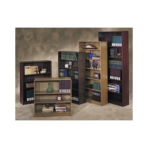 BOOKCASE, 4 SHELF, BOOKCASE, 48.75"h, RADIUS, MEDIUM OAK