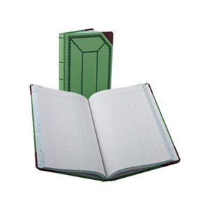 Record / Account Book, Journal Rule, Green / Red, 300 Pages, 12.25" x 7.625"