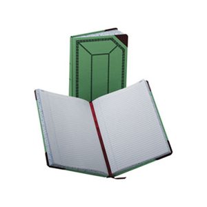 Record / Account Book, Record Rule, Green / Red, 300 Pages, 12.5" x 7.625"