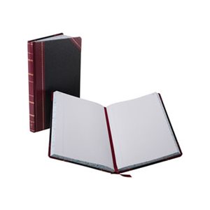 Record / Account Book, Black / Red Cover, 300 Pages, 14.125" x 8.625"