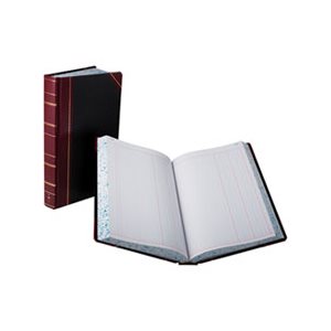 Record / Account Book, Journal Rule, Black / Red, 500 Pages, 14.125" x 8.625"