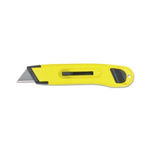 UTILITY KNIFE, Plastic, Light-Duty, w /  Retractable Blade, Yellow