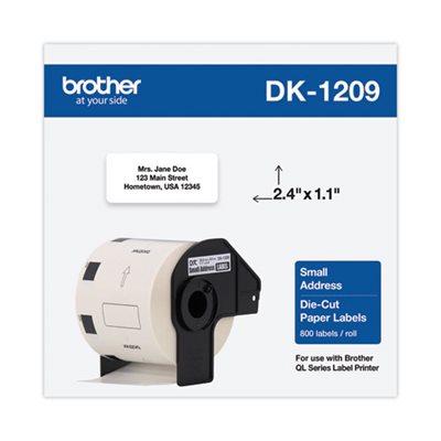 LABELS, ADDRESS, Die-Cut, 1.1" x 2.4", White, 800 / Roll