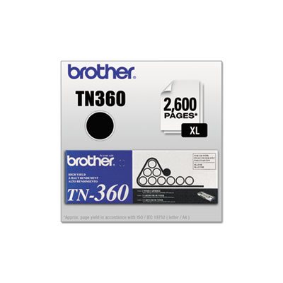 TONER, TN360 BROTHER, High-Yield Toner, 2600 Page-Yield, Black