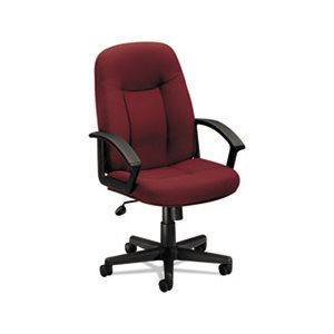 CHAIR, Executive, VL601 Series, High-Back, Swivel / Tilt, Burgundy Fabric / Black Frame