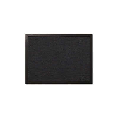 BOARD, BULLETIN, Designer Fabric, 24" X 18", Black Fabric / Black Frame