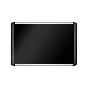 BOARD, BULLETIN, Black, fabric, 36" x 48", Silver / Black