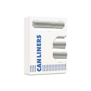 CAN LINERS, High-Density, 33gal, 33" x 38", 14mic, Natural, 25 Bags / Roll, 10 RL / CT