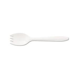 CUTLERY, Mediumweight, Polypropylene, Spork, White, 1000 / Carton