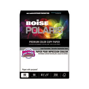 PAPER, COPY, POLARIS, Premium, Color, 80 lb, 98 Bright, 8.5" x 11", White, 250 Sheets