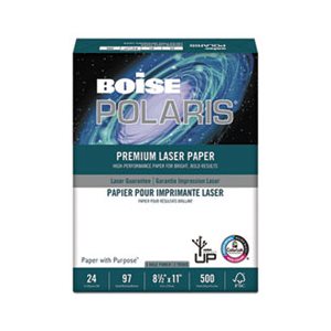 PAPER, LASER, POLARIS, Premium, 3-Hole, 97 Bright, 24 lb, Letter, White. 500 Sheets