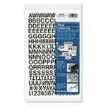 Vinyl Letters & Numbers, Self Adhesive, Press-on,  Black, .5"h, 201 / Pk