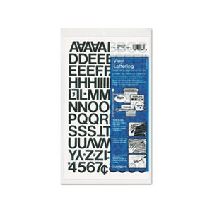 Vinyl Letters & Numbers, Self Adhesive, Press-On, Black, .75"h, 94 / Pk