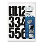 Vinyl Numbers, Self Adhesive, Press-On, Black, 4"h, 23 / Pk