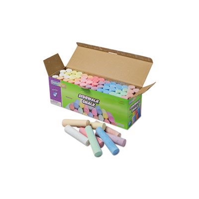 CHALK, Sidewalk, 4" x 1" D, JUMBO STICK, 12 ASSORTED COLORS, 52 PIECES / EACH CASE