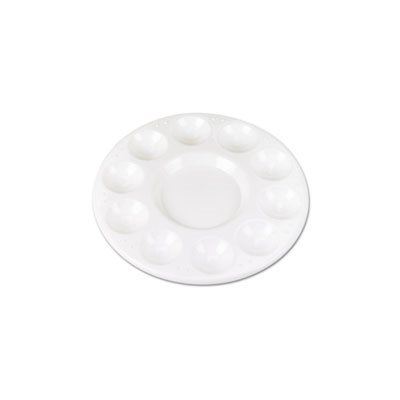PAINT TRAYS, ROUND, PLASTIC, for Classroom, White, 10 / Pack