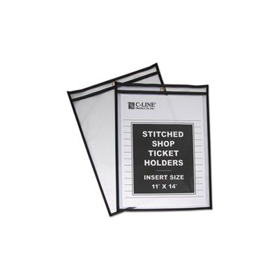 HOLDERS, SHOP TICKET, STITCHED, BOTH SIDES CLEAR, 75", 11" x 14", 25 / BOX