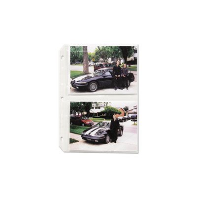 PHOTO PAGES, Clear, For Four 5" x 7" Photos, 3-Hole Punched, 11.25" x 8.125"