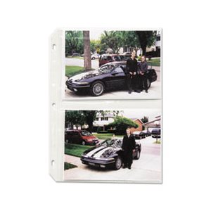 PHOTO PAGES, Clear, For Four 5" x 7" Photos, 3-Hole Punched, 11.25" x 8.125"