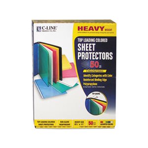 SHEET PROTECTORS, Colored, Polypropylene, Assorted Colors, 2", 11" x 8.5", 50 / BOX