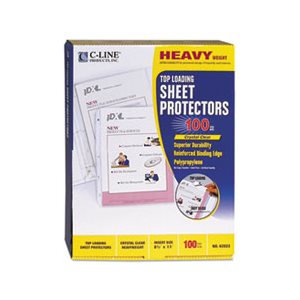 SHEET PROTECTORS, Heavyweight, Polypropylene, Clear, 2", 11" x 8.5"