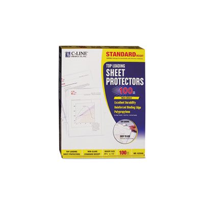 SHEET PROTECTORS, Standard Weight, Polypropylene, Non-Glare, 2", 11" x 8.5", 100 / BOX