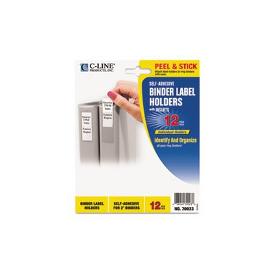 HOLDERS, LABEL, Self-Adhesive, Ring Binder, Top Load, 2.3125" x 3.0625", Clear, 12 / PACK