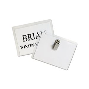 NAME BADGE KITS, Top Load, 4" x 3", Clear, 50 / Box