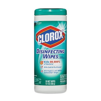 WIPE, DISINFECTING, CLOROX, FRESH SCENT, 7" X 8", 35 / CAN