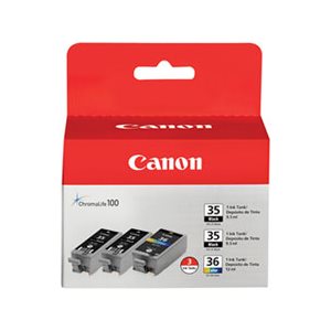 CARTRIDGE, CANON, (CLI-36) INK, BLACK / TRI-COLOR, 3 / PACK