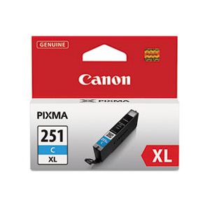 INK, CANON, (CLI-251XL), ChromaLife100+ High-Yield Ink, CYAN