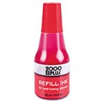 INK, REFILL, Self-Inking STAMP PAD Ink, Red, 0.9 oz. Bottle