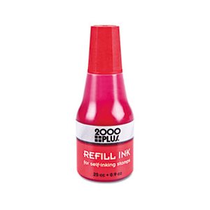 INK, REFILL, Self-Inking STAMP PAD Ink, Red, 0.9 oz. Bottle