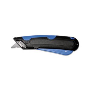 UTILITY KNIFE, Easycut, Cutter Knife w / Self-Retracting Safety-Tipped Blade, Black / Blue